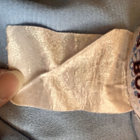 VTG US Boys Women's Bow Back Tie Empire Cut Top Cap Sleeve Cool Blue Size M Y2K - Picture 8 of 8